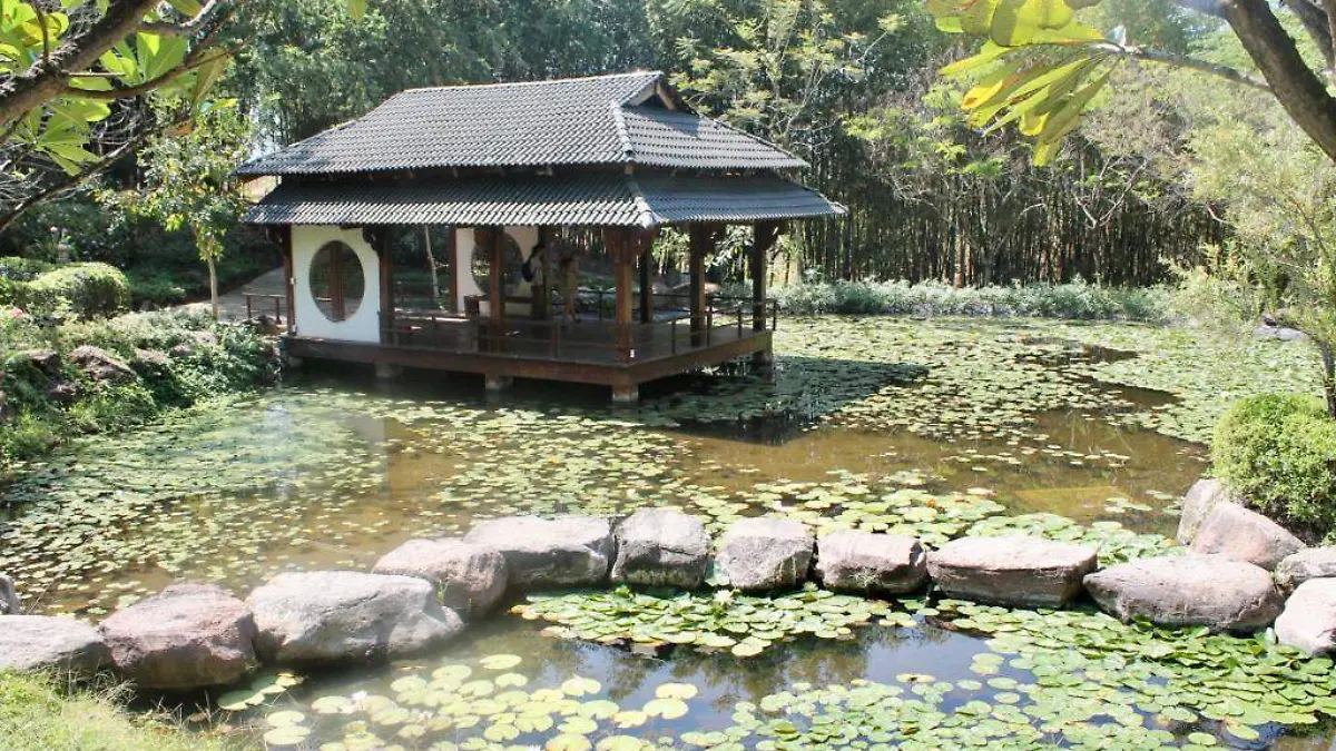 Cuando estés en el jardín estilo japonés podrás apreciar una pagoda